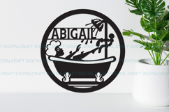Bathroom name Sign SVG Laser Cut Template Product Image 5