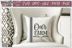 Our Farm SVG File, Grain Sack Stripe Svg, Farmhouse SVG Product Image 1