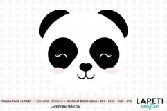 Panda face svg, eps, jpg, png, cute panda bear clipart Product Image 1