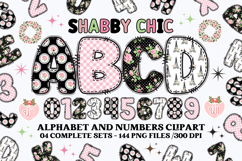 Shabby Chic letters doodle, shabby chic png alphabet clipart Product Image 1