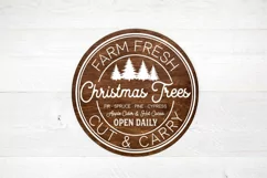 Farm Fresh Christmas Trees SVG - Holiday Decor svg, round Product Image 3
