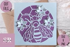 3D Floral Bee honeycomb| Paper cutting | Bee SVG Product Image 3