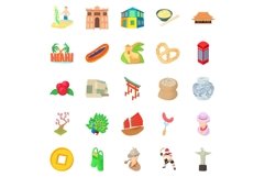 England icons set, cartoon style Product Image 1