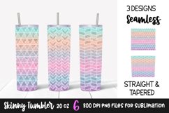 Pastel Geometric Glitter 20 oz Skinny Tumbler Sublimation Product Image 1