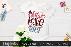 Little Miss Love Bug SVG Valentines Day Baby Kids V-Day Love Product Image 1