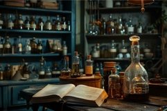 Vintage apothecary, ancient medicine and alchemy concept Product Image 1