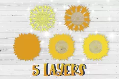 3D Sunflower Mandala Layered svg Papercut SVG Zentangle Product Image 2