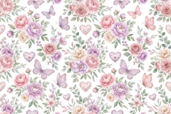 watercolor peonies roses butterflies hearts Mother's Day Product Image 1