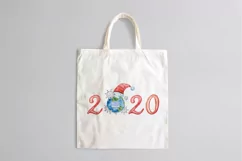 Covid christmas clipart. Virus and numbers 2020 Product Image 5