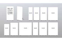 Roll Up Banner Stand Vector. Pop Up Flipchart For Product Image 1