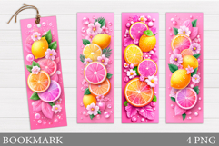 Lemons Bookmark Design. Flowers Bookmark Sublimation Product Image 1