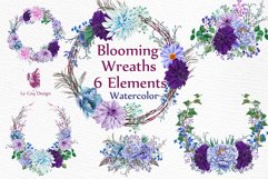 Watercolor Purple Wreaths Clipart Product Image 1