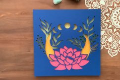 3D Crescent Moon SVG | Lotus SVG 3D Layered Design Product Image 5