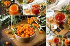 Fresh and preserve Sea Buckthorn bundle 6 stock photos. Product Image 1