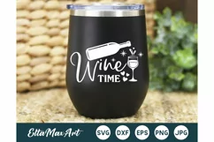 Wine Time SVG, Wine Svg, Wine Sayings Svg, Wine Glass svg Product Image 1