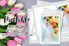 Fantasy Redhead Angel Printable Mother's Day Card & Envelope Product Image 1