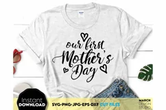 Our first Mothers Day Svg Png - Mom and me svg png Product Image 1