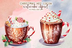 Christmas Hot Cocoa Watercolor Clipart Product Image 2