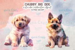 Chubby Big Dog Watercolor Clipart Product Image 2