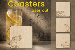 Fathers Day coasters laser cut, Fishing dad svg, Engraving Product Image 1