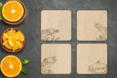 Fathers Day coasters laser cut, Fishing dad svg, Engraving Product Image 2