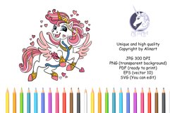 Cute cupid unicorn coloring for kids Product Image 3