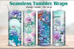 Blooming Spring Tumbler Sublimation, 20 oz Tumbler Wrap Product Image 1
