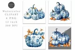 Floral pumpkin clipart, Cute pumpkins clipart, Fall png Product Image 1