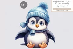 Penguin clipart, Christmas clipart, Winter clipart Product Image 1