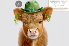 Highland calf clipart, St Patrick's clipart, Calf clipart, Product Image 1
