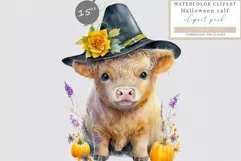 Halloween clipart, Calf clipart, Highland cow clipart Product Image 1