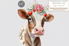 Valentine clipart, Cow clipart, Love sublimation, Product Image 1