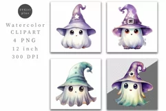 Ghost clipart, Halloween clipart, Watercolor clipart Product Image 1