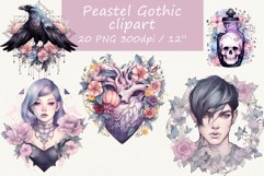 Gothic clipart, Pastel clipart, Halloween bundle clipart Product Image 1