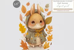 Baby bunny clipart, Bunny clipart, Autumn clipart, Fall Product Image 1