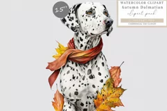 Autumn clipart, Dalmatian clipart, Dog sublimation Product Image 1