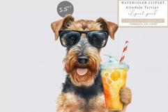 Terrier clipart, Dog clipart, Summer clipart Product Image 1