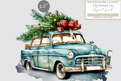Christmas clipart, Car clipart, Winter sublimation Product Image 1