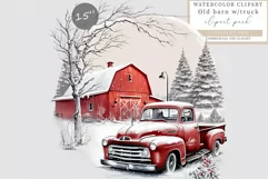 Truck clipart, Winter clipart, Farm sublimation Product Image 1