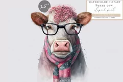 Fynny cow clipart, Cow clipart Product Image 1