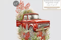 Truck clipart, Red truck sublimation, Spring sublimation Product Image 1