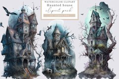 Haunted house, Halloween clipart Product Image 1