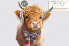 Highland cow sublimation, Calf sublimation, Cow clipart Product Image 1