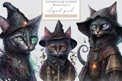 Witch cat clipart, Halloween clipart, Goth sublimation Product Image 1