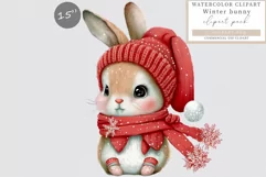 Baby bunny clipart, Christmas clipart, Bunny sublimation Product Image 1