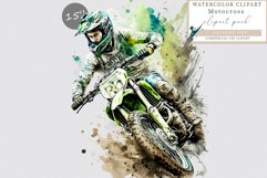 Motocross clipart, Watercolor clipart, Man clipart Product Image 1