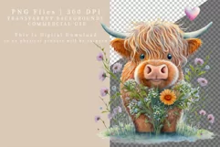 Funny calf clipart, Highland calf sublimation, Sublimation Product Image 2