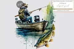 Fishman clipart, Father day clipart, Man clipart Product Image 1