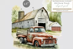 Summer clipart, Old truck sublimation, Old farm clipart Product Image 1