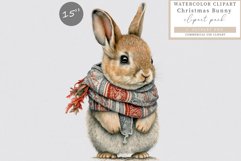Christmas bunny clipart, Bunny sublimation, Sublimation Product Image 1